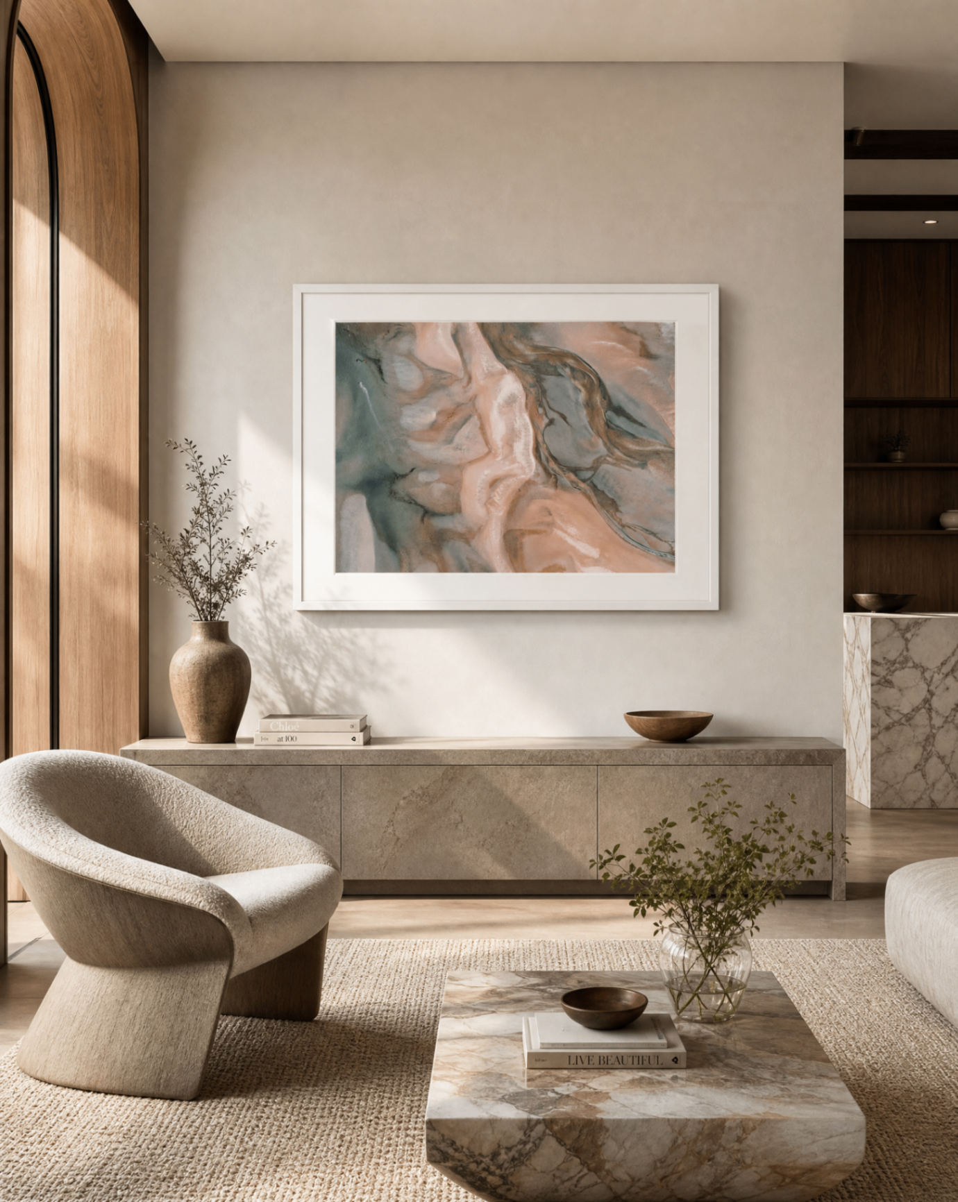 An artwork installed in a collector's home